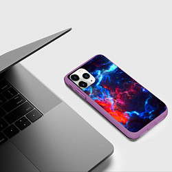 Чехол iPhone 11 Pro матовый Космос, цвет: 3D-фиолетовый — фото 2