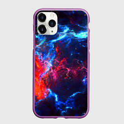 Чехол iPhone 11 Pro матовый Космос, цвет: 3D-фиолетовый