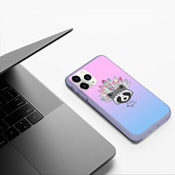 Чехол iPhone 11 Pro матовый Raccoon: Free Spirit, цвет: 3D-светло-сиреневый — фото 2