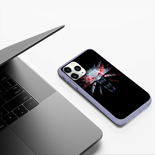 Чехол iPhone 11 Pro матовый Медальон / 3D-Светло-сиреневый – фото 3