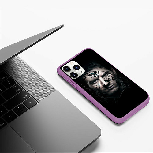 Чехол iPhone 11 Pro матовый Messi Black / 3D-Фиолетовый – фото 3