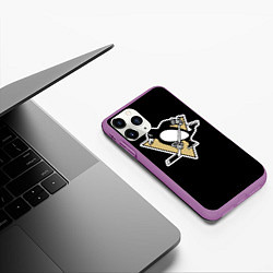 Чехол iPhone 11 Pro матовый Pittsburgh Penguins: Malkin, цвет: 3D-фиолетовый — фото 2