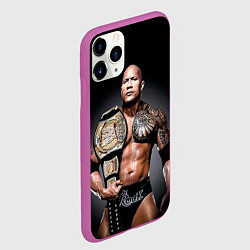 Чехол iPhone 11 Pro матовый Dwayne Johnson, цвет: 3D-фиолетовый — фото 2