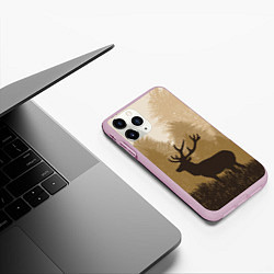 Чехол iPhone 11 Pro матовый Олень на охоте, цвет: 3D-розовый — фото 2