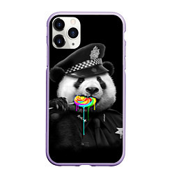 Чехол iPhone 11 Pro матовый Панда с карамелью, цвет: 3D-светло-сиреневый