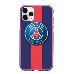 Чехол iPhone 11 Pro матовый Paris Saint-German, цвет: 3D-малиновый