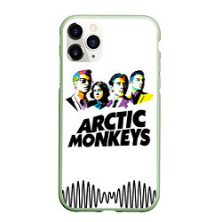 Чехол iPhone 11 Pro матовый Arctic Monkeys: Music Wave, цвет: 3D-салатовый