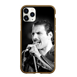 Чехол iPhone 11 Pro матовый Фредди Меркьюри, цвет: 3D-коричневый