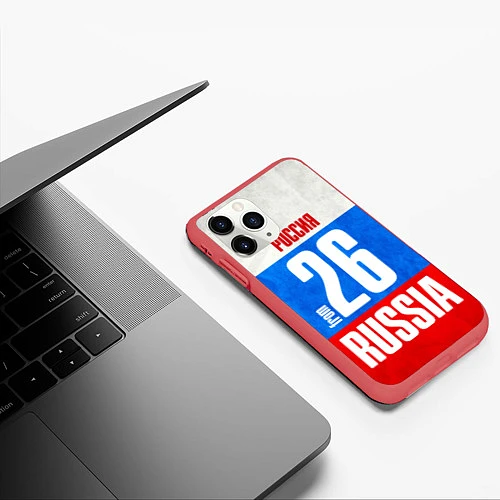 Чехол iPhone 11 Pro матовый Russia: from 26 / 3D-Красный – фото 3