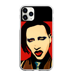 Чехол iPhone 11 Pro матовый Mаrilyn Manson, цвет: 3D-белый