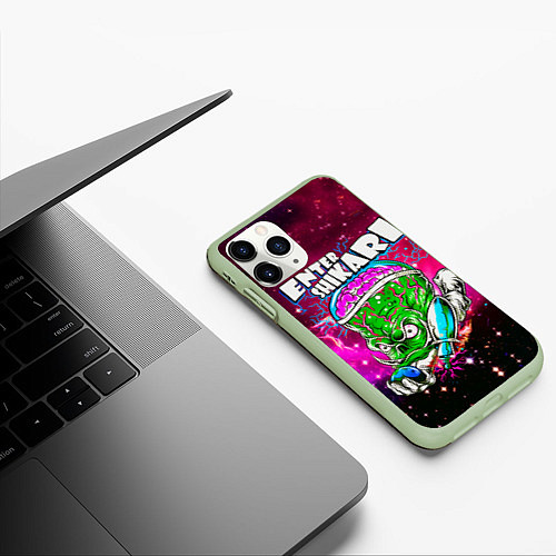 Чехол iPhone 11 Pro матовый Enter Shikari: Acid Space / 3D-Салатовый – фото 3