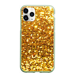 Чехол iPhone 11 Pro матовый Золотое мерцание, цвет: 3D-салатовый