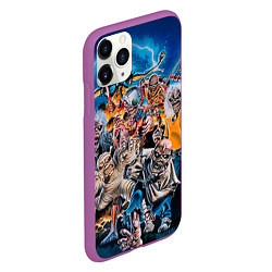 Чехол iPhone 11 Pro матовый Iron Maiden: Skeletons, цвет: 3D-фиолетовый — фото 2