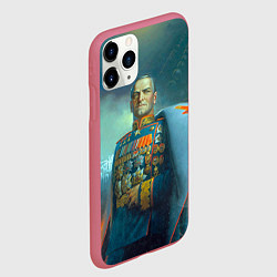 Чехол iPhone 11 Pro матовый Георгий Жуков: Маршал Победы, цвет: 3D-малиновый — фото 2