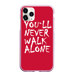 Чехол iPhone 11 Pro матовый You'll never walk alone, цвет: 3D-розовый