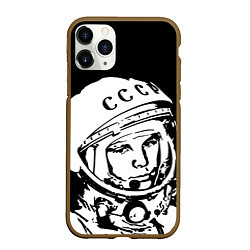 Чехол iPhone 11 Pro матовый Гагарин, цвет: 3D-коричневый
