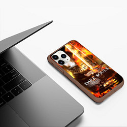 Чехол iPhone 11 Pro матовый Dark Souls War, цвет: 3D-коричневый — фото 2