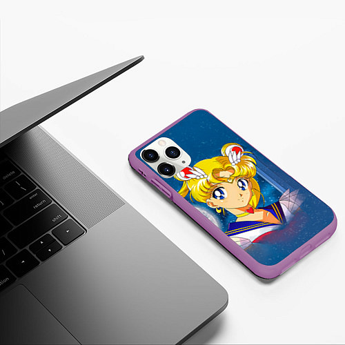 Чехол iPhone 11 Pro матовый Сейлор Мун / 3D-Фиолетовый – фото 3
