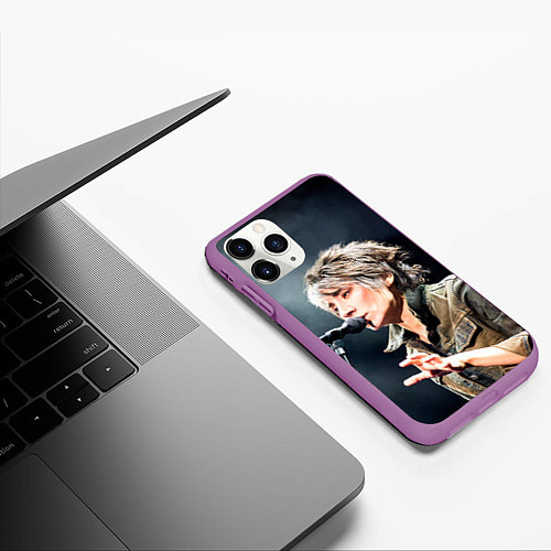Чехол iPhone 11 Pro матовый Земфира поет / 3D-Фиолетовый – фото 3