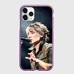 Чехол iPhone 11 Pro матовый Земфира поет, цвет: 3D-фиолетовый