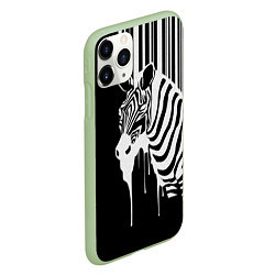 Чехол iPhone 11 Pro матовый Жидкая зебра, цвет: 3D-салатовый — фото 2