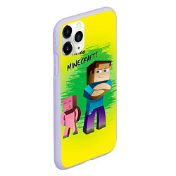 Чехол iPhone 11 Pro матовый Hello Minecraft, цвет: 3D-светло-сиреневый — фото 2