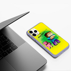 Чехол iPhone 11 Pro матовый Hello Minecraft, цвет: 3D-светло-сиреневый — фото 2
