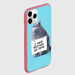 Чехол iPhone 11 Pro матовый I have resing cat face, цвет: 3D-малиновый — фото 2