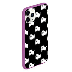 Чехол iPhone 11 Pro матовый Undertale Annoying dog, цвет: 3D-фиолетовый — фото 2