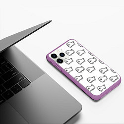 Чехол iPhone 11 Pro матовый Undertale Annoying dog white, цвет: 3D-фиолетовый — фото 2