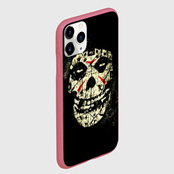Чехол iPhone 11 Pro матовый Misfits: Death Face, цвет: 3D-малиновый — фото 2
