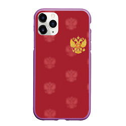 Чехол iPhone 11 Pro матовый Сборная России по футболу, цвет: 3D-фиолетовый
