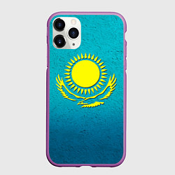 Чехол iPhone 11 Pro матовый Флаг Казахстана, цвет: 3D-фиолетовый