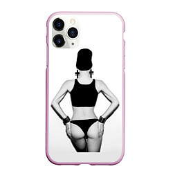 Чехол iPhone 11 Pro матовый Стоящая спиной, цвет: 3D-розовый