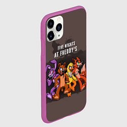 Чехол iPhone 11 Pro матовый Five Nights At Freddy's, цвет: 3D-фиолетовый — фото 2