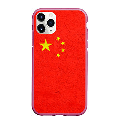 Чехол iPhone 11 Pro матовый Китай, цвет: 3D-малиновый