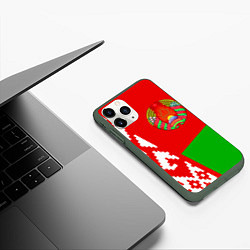 Чехол iPhone 11 Pro матовый Патриот Беларуси, цвет: 3D-темно-зеленый — фото 2