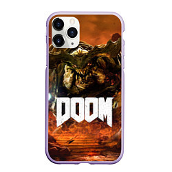 Чехол iPhone 11 Pro матовый DOOM 4: Hell Cyberdemon, цвет: 3D-светло-сиреневый