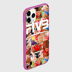 Чехол iPhone 11 Pro матовый Волейбол скрытые знаки FIVB, цвет: 3D-фиолетовый — фото 2