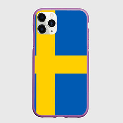 Чехол iPhone 11 Pro матовый Швеция, цвет: 3D-фиолетовый