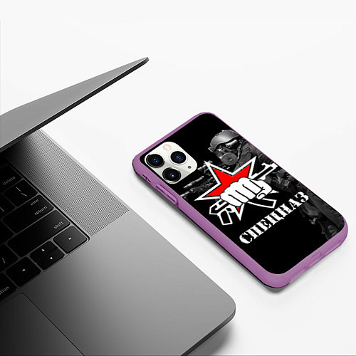 Чехол iPhone 11 Pro матовый Спецназ 16 / 3D-Фиолетовый – фото 3