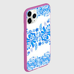 Чехол iPhone 11 Pro матовый Гжель, цвет: 3D-фиолетовый — фото 2