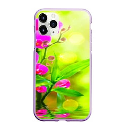Чехол iPhone 11 Pro матовый Цветы, цвет: 3D-сиреневый