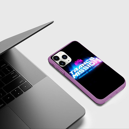 Чехол iPhone 11 Pro матовый Trancemission: Trance we love / 3D-Фиолетовый – фото 3