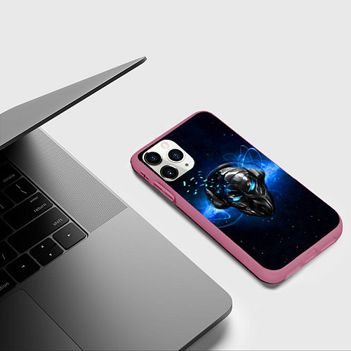 Чехол iPhone 11 Pro матовый Pirate Station: Blue Space / 3D-Малиновый – фото 3