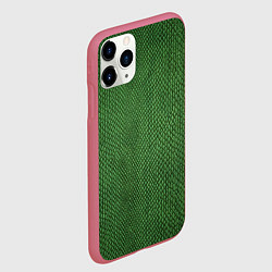 Чехол iPhone 11 Pro матовый Змеиная зеленая кожа, цвет: 3D-малиновый — фото 2