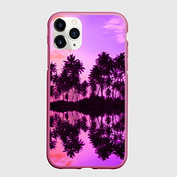 Чехол iPhone 11 Pro матовый Hawaii dream, цвет: 3D-малиновый
