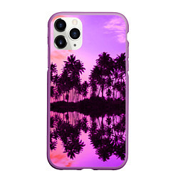 Чехол iPhone 11 Pro матовый Hawaii dream, цвет: 3D-фиолетовый