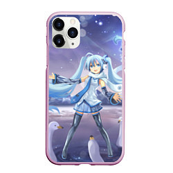 Чехол iPhone 11 Pro матовый Hatsune Miku, цвет: 3D-розовый