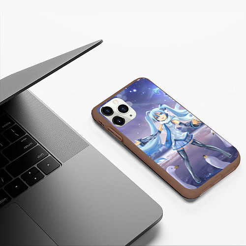 Чехол iPhone 11 Pro матовый Hatsune Miku / 3D-Коричневый – фото 3